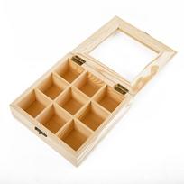 9 skyriai Sandėliavimo dėžutė Organizatorius Cukraus maišelio talpyklos papuošalų priedų dėžutė beige