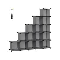 Regalų sistema, SONGMICS batų lentyna, rinkinys iš 15 kubų, 153x31x153 cm, Pilka