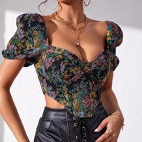 Naujas Sexy Bubble Sleeve žuvies kaulo dirželis Retro Camisole S įvairiaspalvis
