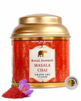 Sancha Tea Boutique, Karališkas Szafrano Masala Chai, 50g Arbatos lapelių, Premium Kesar mišinys su Himalajų šafranu ir Indijos prieskoniais, Grand