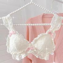 Girls Bras Cute Sweat Lace White Underwear Strap Backless Push Up Bras Inner Tops Underwear Female Lingerie With Pad 32/70AB chaki