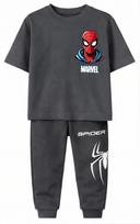 Komplektas berniukui su marškinėliais ir kelnėmis „Spider-Man: Marvel”, pilkas
