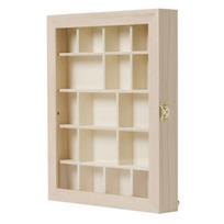 MégaCréa DIY - Vitrine en bois 17 Compartiments 28 x 23 x 4 cm