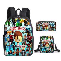 Mokyklinis kuprinės komplektas vaikams – 3 dalių: kuprinė, maišelis ir pieštuko dėklas, ROBLOX