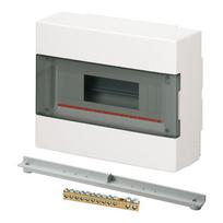 Automatinių išjungiklių skydelis ELETTROCANALI EC60008BE, 8 modulių, su gnybtais, paviršinis, plasti