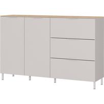 Kreminės spalvos matinis šoninė spintelė 151x98x40 cm Savoca – Germania