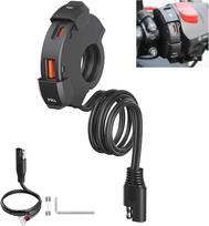 Thlevel USB motociklo įkroviklis, PD tipo C ir USB jungtys, 12–24V
