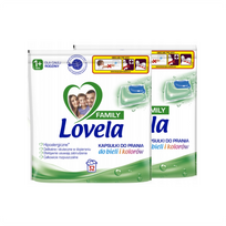 Lovela Family skalbimo kapsulės baltiems ir spalvotiems drabužiams - 64 vnt.