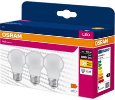 Komplektas (3 vnt.) LED lempučių A60 E27/8W/230V 3000K - Osram