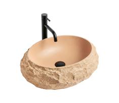 REA-U7348 - Praustuvas ant stalviršio MIKA 38x50 cm oranžinis/smėlio spalvos/su akmens imitacija