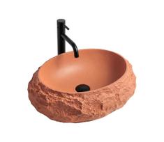 REA-U7349 - Praustuvas ant stalviršio MIKA 38x50 cm oranžinė/akmens imitacija