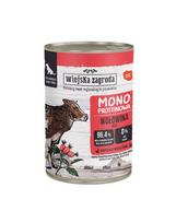 WIEJSKA ZAGRODA Monoproteininė jautiena drėgnas maistas šunims 400 g