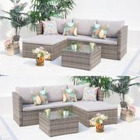 Pintų lauko baldų komplektas, sofa ir staliukas MALMO