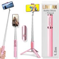 Asmenukių lazda ("Selfie sticks") LIVMAN Oth-AB202MAX - daugiafunkcis asmenukių lazdas ir trikojis su nuotolinio valdymo pultu, 1,5m