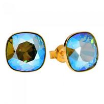 Sidabriniai auskarai moterims DiamondSky „Glare (Black Diamond Shimmer)“ su Swarovski kristalais