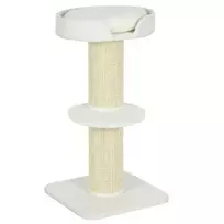 PawHut draskyklė 91 cm aukščio kačių bokštas su sizalio stulpais, platforma, pagalve, kelių aukštų kačių draskyklė, laipiojimo medis, vidutinėms katėms, kreminės baltos spalvos