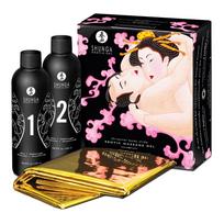 Shunga Strawberry Wine, 500 ml masažo gelio rinkinys