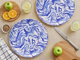 Serviravimo rinkinys „Blue Wave“ 6 dalių keramika 25,5 cm tinkamas plauti indaplovėje
