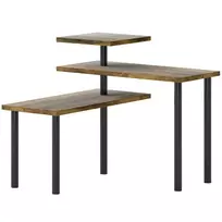 HOMCOM Virtuvės lentyna, besisukanti mikrobangų krosnelės lentyna su 3 pakopomis, pramoninio stiliaus metalinė lentyna, 40 x 18 x 36,5 cm