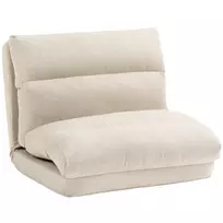 HOMCOM Grindų kėdė Grindų kėdė su 6 pakopų reguliuojamu atlošu, sulankstoma meditacijos kėdė su lino išvaizda, minkšta grindų sofa svetainei, miegamajam, smėlio spalvos