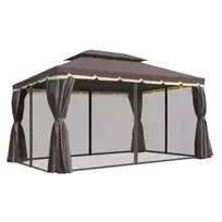 Sodo paviljonas su 4 x šoninėmis sienelėmis, tinkleliu nuo uodų 390 x 290 x 280 cm