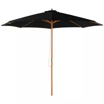 Medinis sodo skėtis 300 cm - juodas