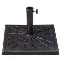 Skėčių stovas iš sintetinės dervos, juodas, 15 kg, Ø38/48 mm, 47x47x32 cm