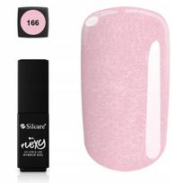 Hibridinis gelinis nagų lakas Silcare Flexy 166 Shimmer Pink – ilgalaikis, blizgus, kietinamas LED/UV lempoje