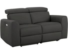 Dvivietė sofa su elektrine poilsio funkcija Notio Living Capena, dirbtinė oda, ruda