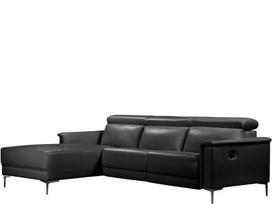 Trivietė sofa reglaineris Loft24 Lund, juoda