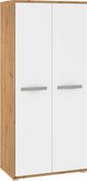Spinta Meblocross ANG-13 2-durių, MDF lentynos, ąžuolas Artisan/balta