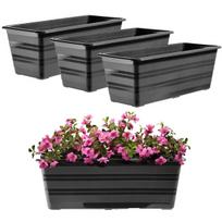 Balkoniniai vazonai KADAX 40 cm, 3 vnt., su stovais
