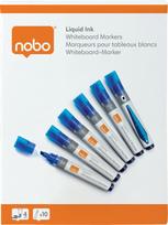 NOBO Liquid Ink whiteboard markers, chisel tip, blue, 10 pieces (1915383)
