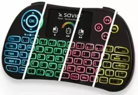 Savio KW-03 Wireless Mini Keyboard for PC | PS4 | XBOX | Smart TV | Android + Touchpad, Black (with RGB Backlight)