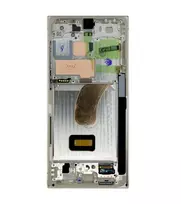 SAMSUNG LCD display + Touch Unit + Front Cover S918 Galaxy S23 Ultra Cream (Service Pack)