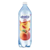 Akvile Drinking water with peach flavor, lightly carbonated, 1.5L PET (DEP)