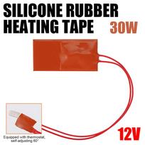12V Engine Oil Pan Sump Tank Heating Pad Heated Plate Kits Silicone Rubber 30W/90W Heating Mat Waterproof Fast Heating Pad