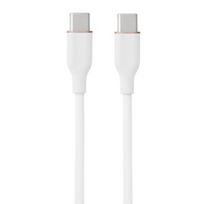Silikoninis kabelis HiSmart CA916283 USB Type-C - Type-C, 60W (baltas, 1m)