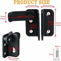 Flip Latch,Gate Latches,Slide Bolt Latch,Safety Door Lock Catch for Barn Cabinet Pet Cage Garden Bathroom Garage Window Sliding Door Small sidabras