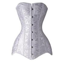 Moteriški plius dydžio ilgi korsetai ir krūtinukai Gothique Gaine Amincisante Ventre Korset Burlesque Corselet Corsage Korsett 6XL balta