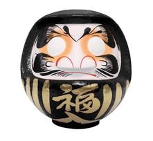Takasaki Daruma Size Good Figurine/Object, Black, 6, 20x19x22cm, Luck, HKDM-6-BK-3 juoda