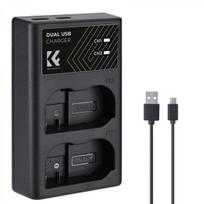 K&F Concept K&F EN-EL15 Digital Camera Dual Channel Charger with type c Charging Cable