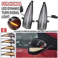 2x Dinaminis posūkio rodiklis LED posūkio signalo indikatorius Šoninio veidrodėlio lempa Honda Civic 8 kartos MK8 Hečbekui 3D 5D 2006 2012 FN2 FN FK