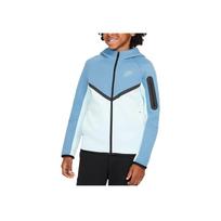 Nike Sportiniai drabužiai Tech Fleece Užtrauktuku per visą ilgį, su gobtuvu, madingas ilgomis rankovėmis džemperis vaikams, ledyno mėlynumo HV5867-474 L