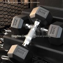 Hexagonal Rubber-Coated Dumbbell: Solid Cast Iron for Home Fitness, Arm and Ab Training 2.5 kg single juoda