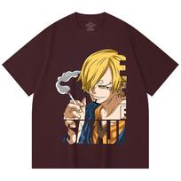 230 Gsm 100% Cotton One Piece V62 Sanji Print Unisex Heavy Cotton T Shirt XS abrikosas