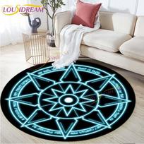 Yin Yang apvalūs kilimėliai Ying Yang Pentagram ploto kiliminiai kilimai svetainei miegamojo tatami apskritimo kilimai vaikams Žaidimų kilimėlis apvalus kilimas 60cm