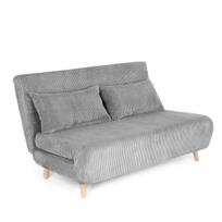 Dvivietė sofa SOLACE su miego funkcija, pilkos spalvos veliūras – kompaktiškas komfortas ir modernus stilius