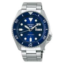 Seiko 5 Sports SBSA001 Mechaninis Automatinis Rankinis Data ir Dienos Rodyklė Mėlynas SKX Serijos Nerūdijančio Plieno Vyriškas Laikrodis, Pagamintas Japonijoje (su apvija), Kalendorius, Ciferblatas,