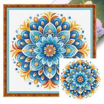 Mandala pilna 11CT PASIDARYK pats spausdinti kryželiu rinkiniai 15,75x15,75 colio Rankdarbiai siuvinėjimo rinkinys pradedantiesiems suaugusiems Namų dekoras